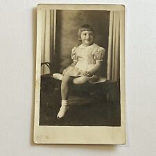 Antique RPPC Real Photograph Postcard Adorable Little Girl Sunday Best Akron OH picture