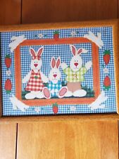 Vtg Gate Gallery Lap Table Tray 17×13 In Easter Bunnies Carrots  HTF England  picture