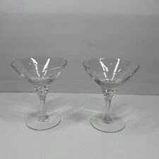 Tiffin - Franciscan Rose Marie Clear Cut 3.5” Stemware Glasses Goblet Set Of 2 picture