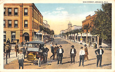 1924 Stores & Early Car Oak St. Arcadia FL post card picture