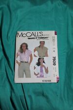 Vtg McCall's Pattern 7509 Short Sleeve Button Down Shirt Miss 8 Cut Complete... picture