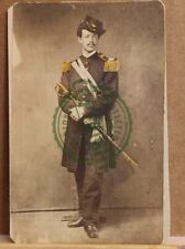 Cdv of dashing unidentified nicely tinted captain with epaulets, and sword. picture
