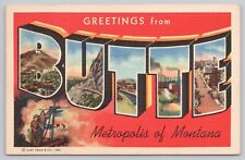 Butte Montana, Large Letter Greetings, Vintage Postcard picture