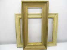 Lot Of 2 Old/Vtg Solid Wood Pic Frames Gold &Cream Fits ( 14