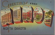 MINOT, North Dakota Large Letter Postcard Multi-View Tichnor Linen c1940s Unused picture