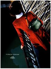 2015 Hermes Print Ad, Flaneur Forever Model Othilia Simon Red Coat Shoulder Bag picture