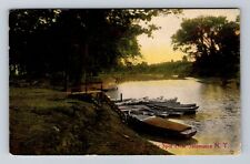Salamanca NY-New York, Scenic Beauty Spot on River, Antique Vintage Postcard picture