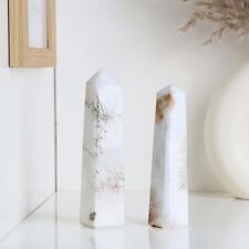 5Pcs Set Large Scolocite  Crystal Tower 4 Faceted Obelisk Point Crystal Gift picture