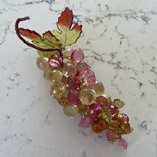 Lucite Faceted Bead Acrylic Grape Cluster Raspberry Yellow Pink Vintage Vtg One picture