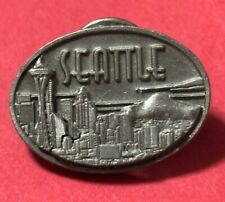 Impressive Pewter Seattle CA Michael’s Co. 1” Wide 3D Lapel Pin picture