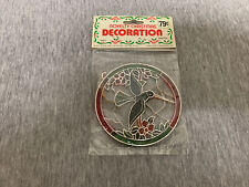 Vintage 1981 Novelty Christmas Decoration Platic Stain Glass Hummingbird Orn. picture