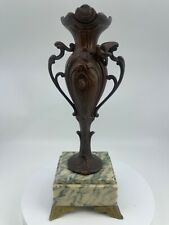19th Century Bronze & Marble Vases Antique French Garniture Bronze Urn picture