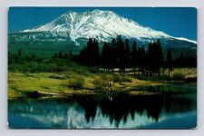 Mt Shasta Glacier Carved Volcano Snow Capped Postcard UNP VTG Mirro Unused picture