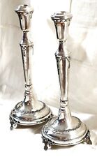 Pair of Candle Stick Holders Beautiful Silver Filigree Artisan Work Hallmarked picture
