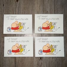 4 VINTAGE 1976 ZIGGY & Fuzz BLANK CARDS AMERICAN Greetings Drop A Little Note picture