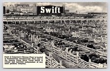 c1940s~Swift & Co~Union Stock Yards~Factory~Packingtown~Chicago IL~Vtg Postcard picture