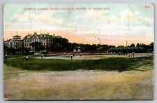 Baseball Game Field Sacred Heart College Prairie Du Chien Wis C1907 Postcard U18 picture