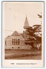 c1920's Congregational Church View Wilder Vermont VT RPPC Photo Postcard picture