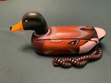 Vintage Wooden Carved Mallard Duck Corded Phone by Telemania picture