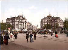 Germany, Berlin. Am Potsdamer-Platz. vintage print photochromie, vintage p picture