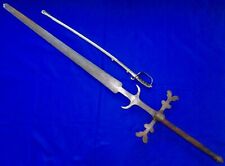 RARE Antique Old 17 Century German Germany BEARING Large Huge Engraved Sword picture