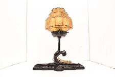 VTG 1980s Frankart Art Deco Sarsaparilla Desk Lamp Glass Moon Nude Lady Nymph picture