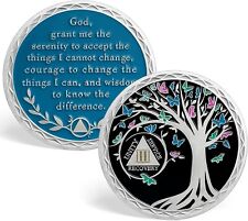 3 Year Sobriety Coin Tree of Life Sobriety Chip Three Year AA Recovery Medallion picture