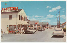 c1960s~Wells Beach Maine ME~Parents Market~Atlantic Ave~Main Street~VTG Postcard picture