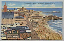 Panorama of World's Playground Atlantic City New Jersey Postcard Curteich 8950 picture