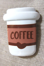 FUN PAIR OF CUPS OF COFFEE TO-GO BUTTONS -- YOU GET 2 -  1-1/8th inch 28mm picture
