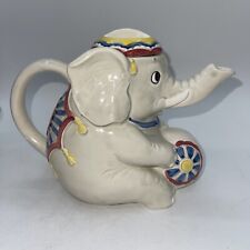 Mary Ann Baker Ceramic Circus Elephant Rare Teapot CUTE Decor Art Animals picture