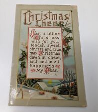 Christmas Wishes Postcard, Poem, Embossed, Made in Germany picture