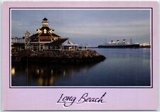 Postcard - Shore Village & Queen Mary in the Distance, Long Beach, California picture