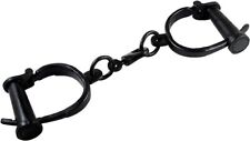 IRON JAIL POLICE PRISON SMALL 6'' HANDCUFF CUFFS SHACKLES ANTIQUE RUSTY FINISH picture