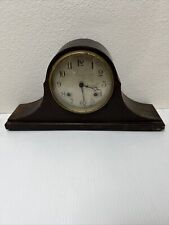 Vintage Antique Ansonia Mantle Clock Dark Wood NY USA 1940 No Key picture