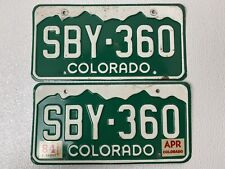 1980's Colorado License Plate Pair SBY-360 Collectible April 84 Tags picture
