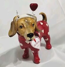 Blue Sky Clayworks Valentine’s Day Golden Retriever / Labrador Ceramic Pup picture