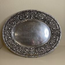 Wilton Armetale Pewter William & Mary LARGE OVAL Platter-Tray 20
