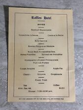 Raffles Hotel Dinner Menu December 20, 1948 picture