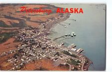 Aerial View~Fishing Port at Wrangell Narrows PETERSBURG Alaska Postcard AK -D9 picture
