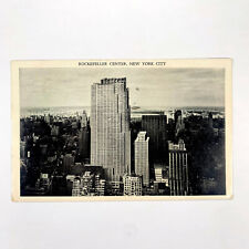 Postcard New York City NY NYC Rockefeller Center 1943 Military Posted BW Chrome picture