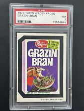 1973 Topps Wacky Packages, Series 4 GRAZIN BRAN, PSA 7 NM picture