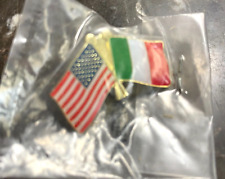 Italy USA Flag Pin Badge Tie Tack Lapel Italian American New  1 1/4