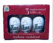 Vtg 1996 Christmas “Peace” & Doves 7 watt Replacement Bulbs  3 Per Pk See Pics picture