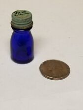 Vintage 1930s Vicks Vatro-nol Cobalt Blue Glass Bottle picture