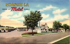 Linen Postcard Shangri La Motel in Dodge City, Kansas~1708 picture