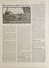 1912 Magazine Photo Article Single Cylinder Tractor Made by Minnesota Farmer picture