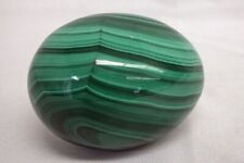 Vtg Natural Malachite Egg Polished Green Stone Paperweight Crystal Healing 529g picture