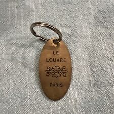 Vintage LE LOUVRE Paris Hotel Key Ring Fob Brass circa 1970's picture