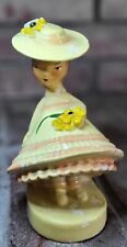 MCM | Asian | Chalkware Girl | Book End | Figurine | Yellow picture